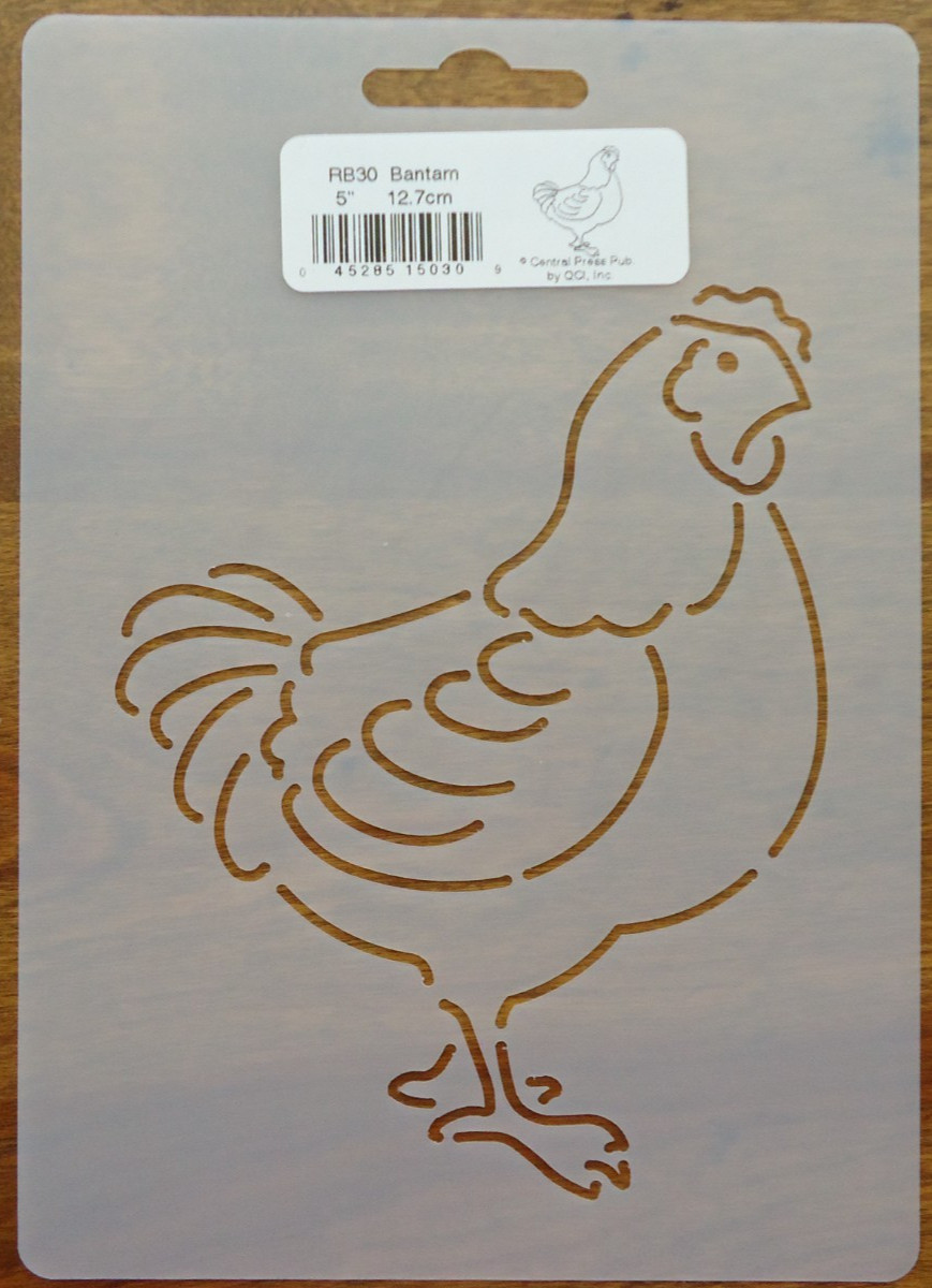 Stencil Quilting  RB30 Bantam quilt crafts embroidery QC 5" 12.7cm rooster hen