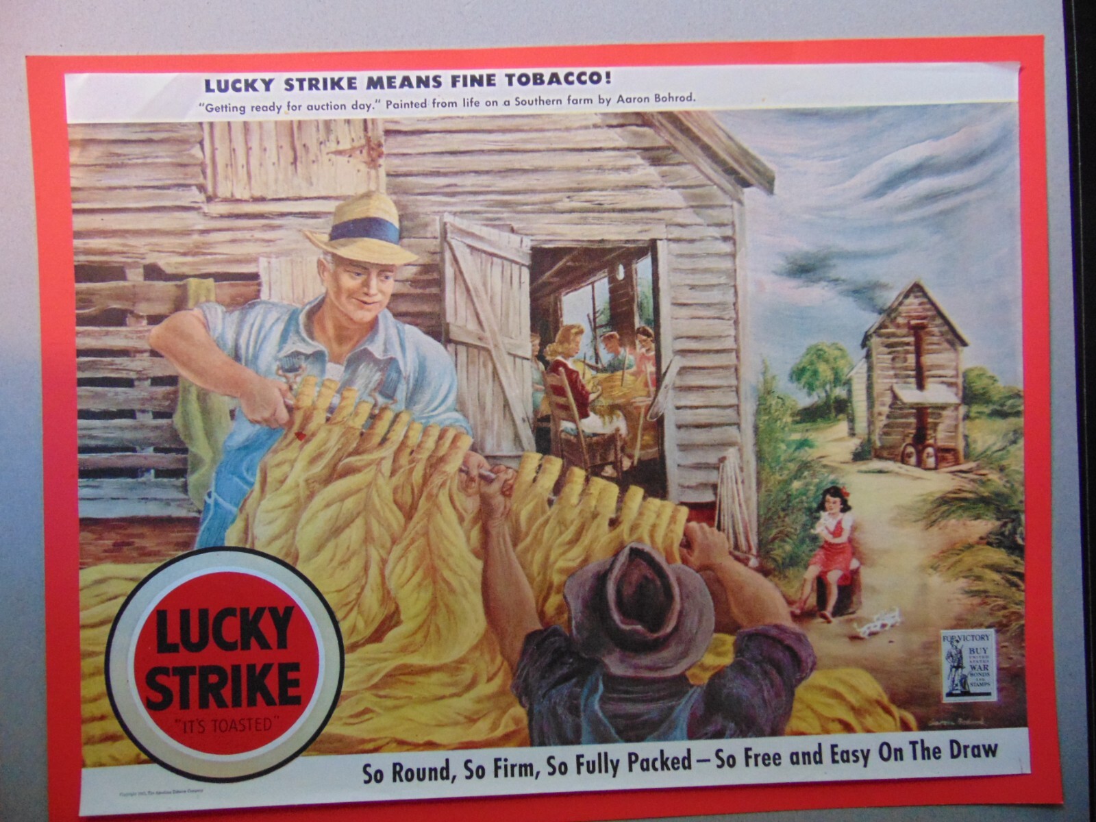 1943 LUCKY STRIKE Tobacco Growers vintage art print ad