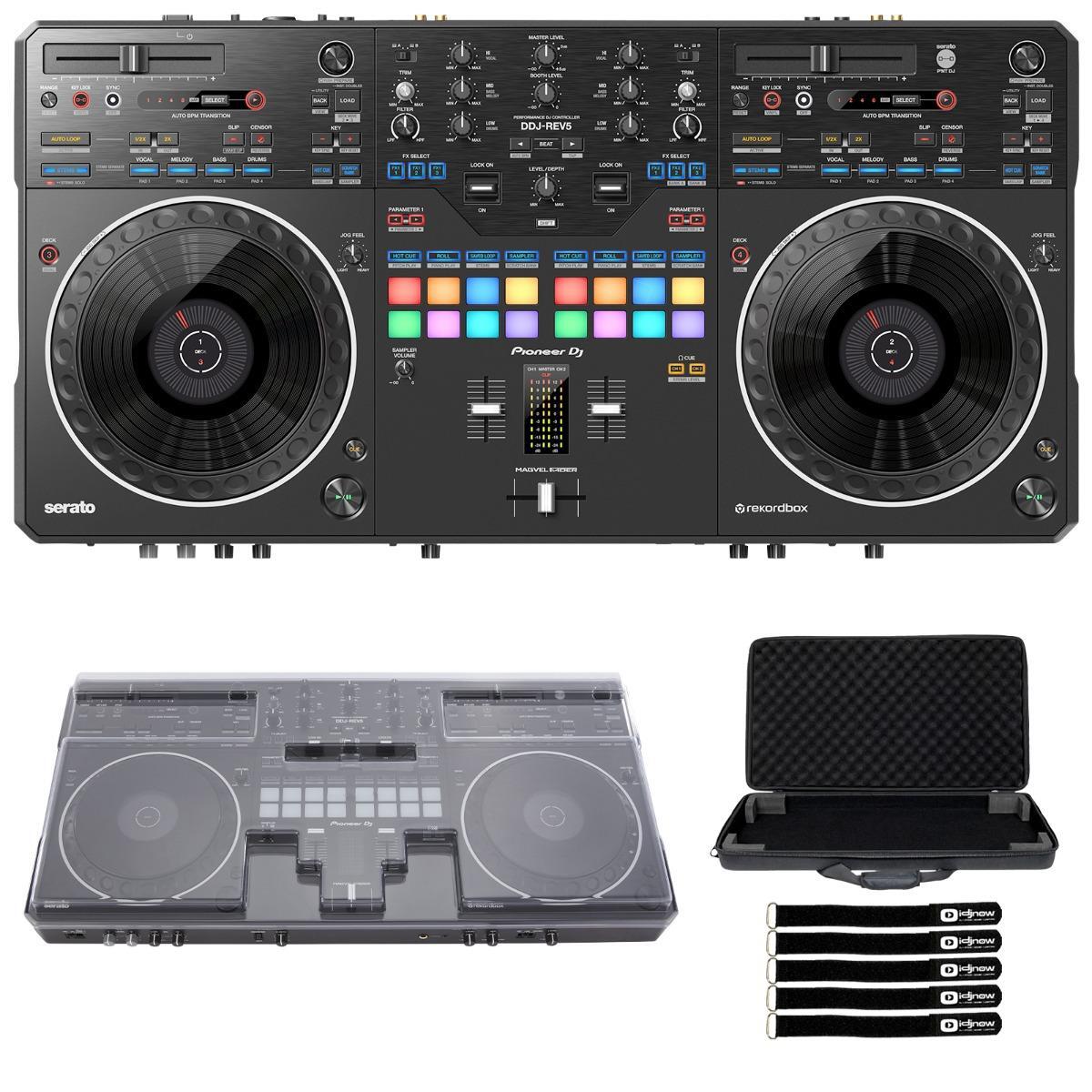 Pioneer DJ DDJ-REV5 Scratch 2-Channel DJ Controller w Case & Decksaver