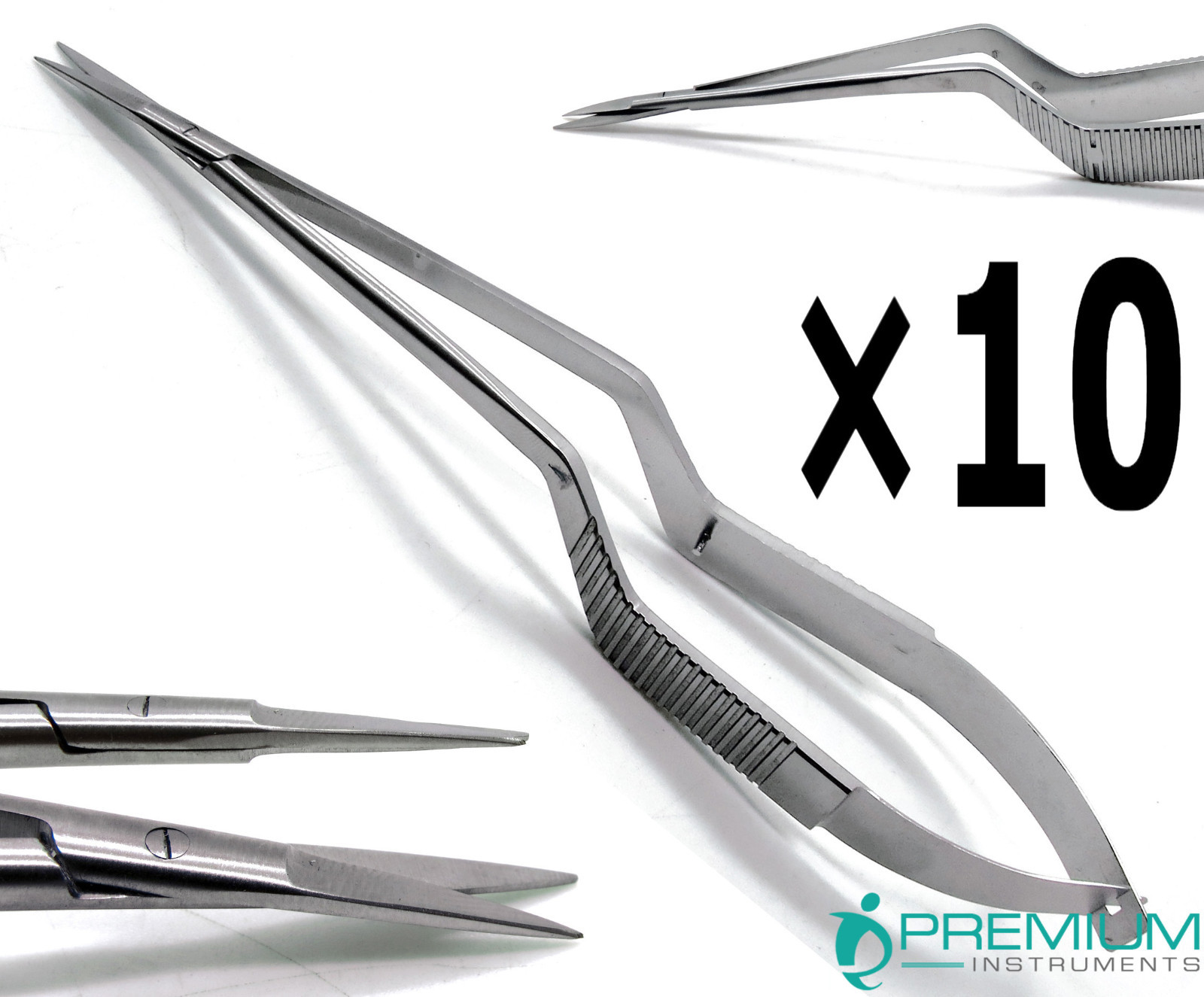 10× Yasargil Micro Scissors 7.5" Sharp/Sharp Straight Surgical Neuro Instruments
