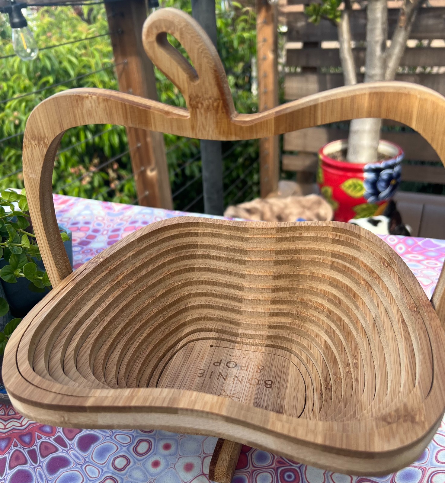 Bamboo Fruit Basket / Bowl- Bonnie & Pop - Folds flat