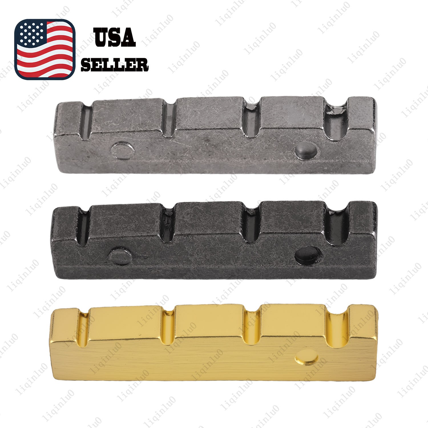 42.3x8x8.9MM Bass Guitar Pre-Slotted Metal Nut 4 String For Guitar Bass 3Color