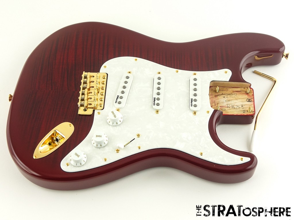 Fender Richie Kotzen Strat LOADED BODY Ash Flame Maple Top Transparent Red Burst