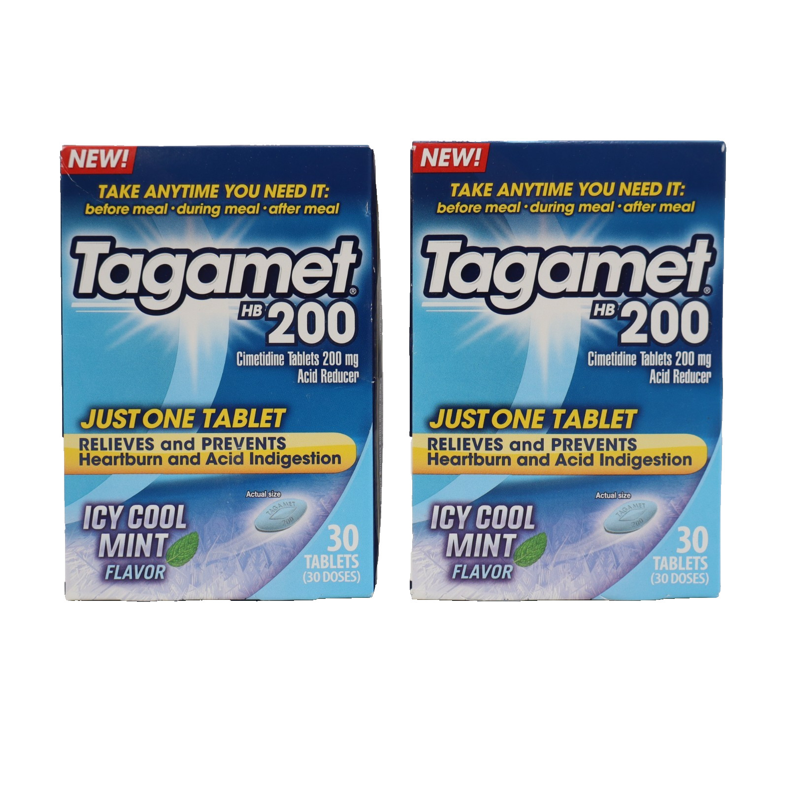 2 PACK Tagamet HB 200 mg Cimetidine Acid Reducer, Icy Cool Mint 30ct EXP 06/2026