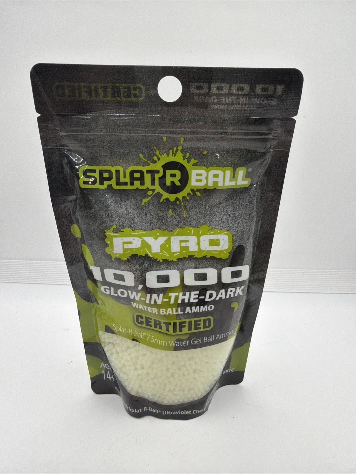 New Splat-R-Ball 10,000 Rounds 7.5mm PYRO Glow In The Dark Ammo