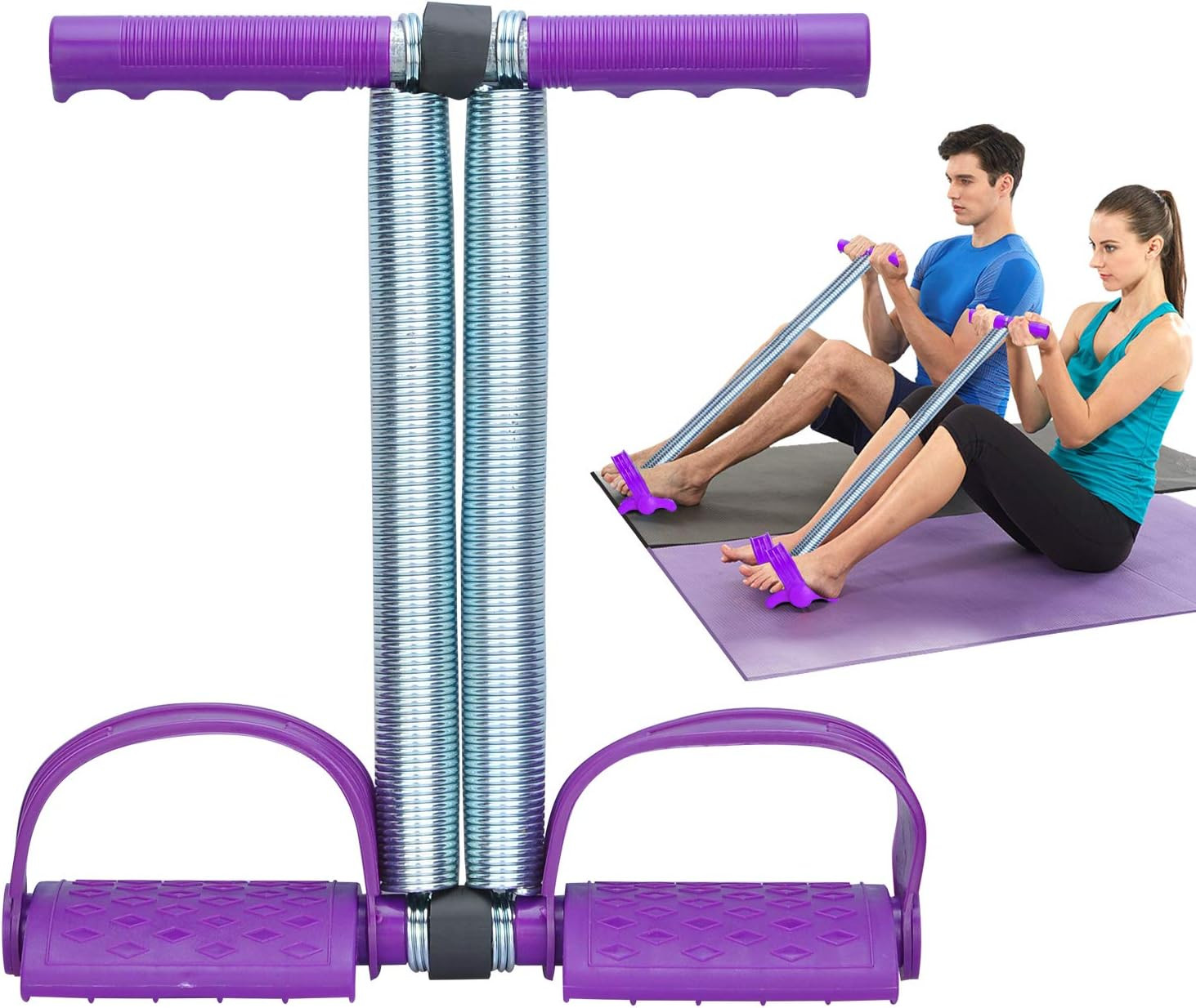 Elastic Sit up Equipment, Pull Rope Dual Spring Tension Foot Pedal Sit up Equipm