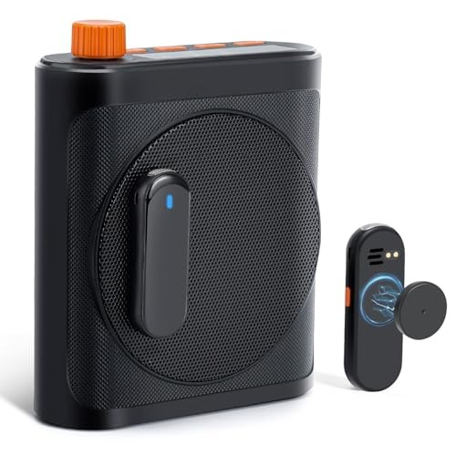 Voice Amplifier for Teachers with Dual Magnetic Wireless Lavalier Black