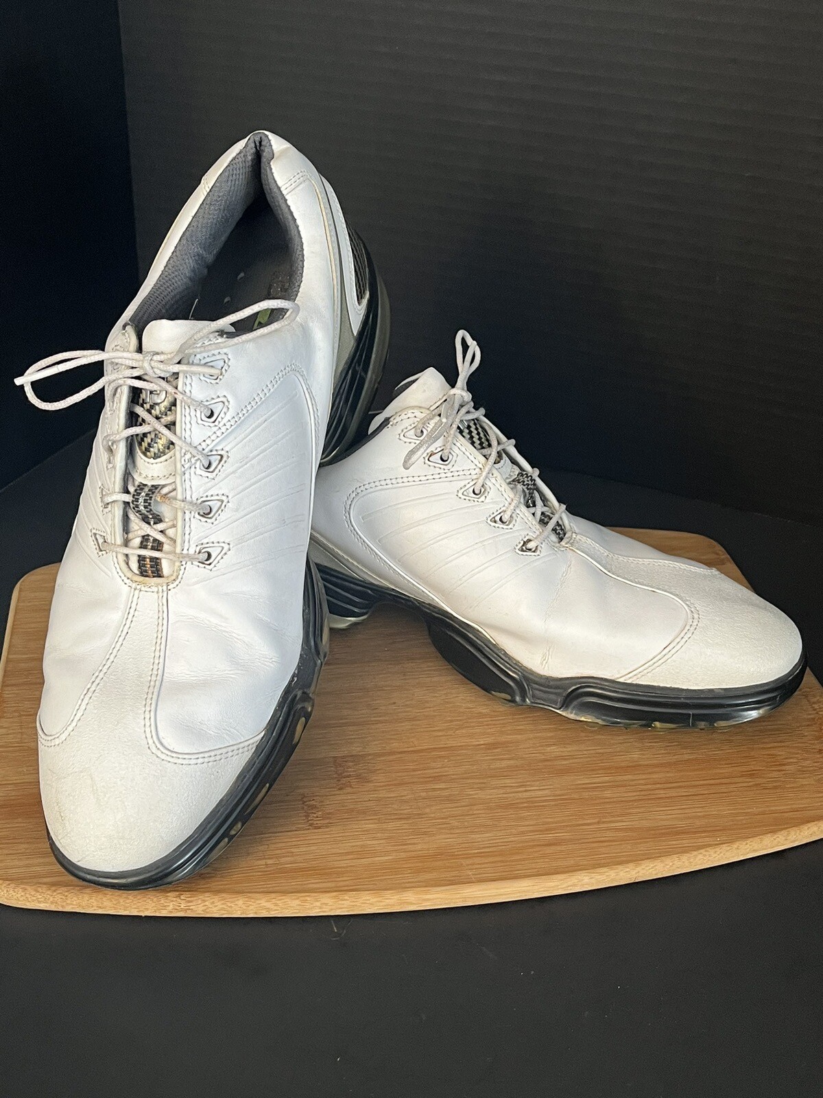 FootJoy Mens Size 11.5 M Golf Shoes 53102 White Leather Silver Black FJ Sport H