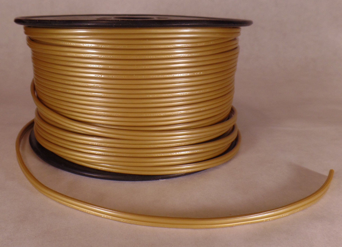 25 ft Brass 18/2 SPT-1 U.L. Listed Parallel 2 Wire Plastic Covered Lamp Cord 606