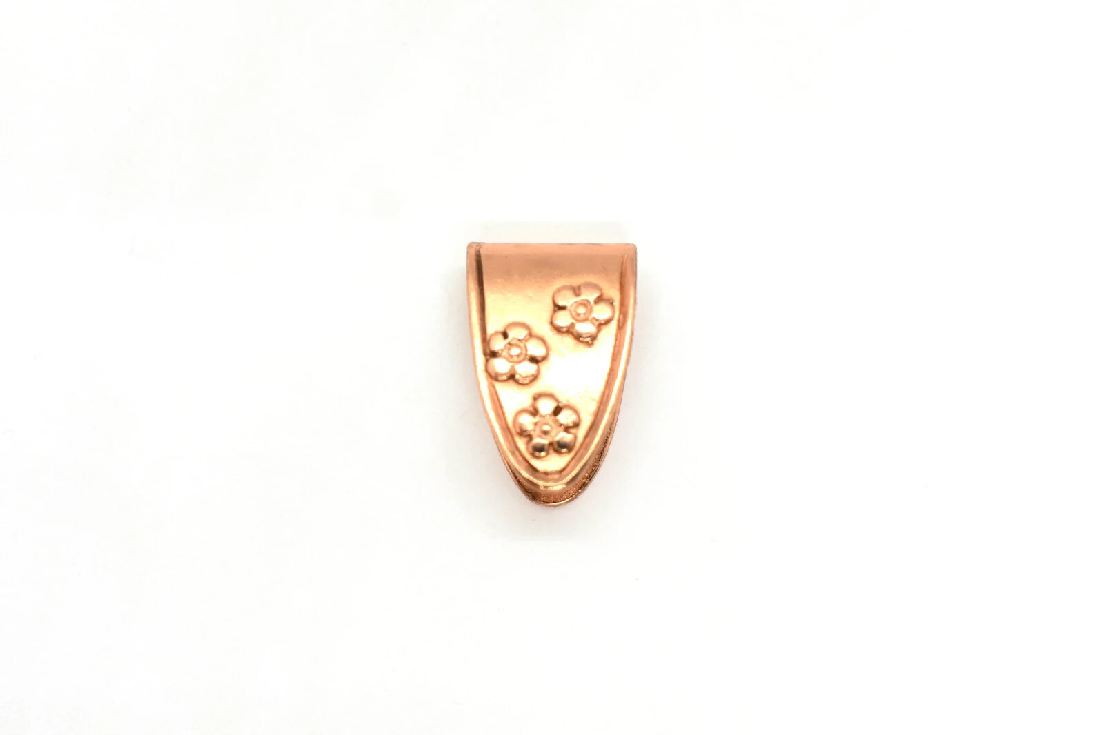 Copper Plated Brass Floral Pinch Bail, 10x15mm, JBB Findings
