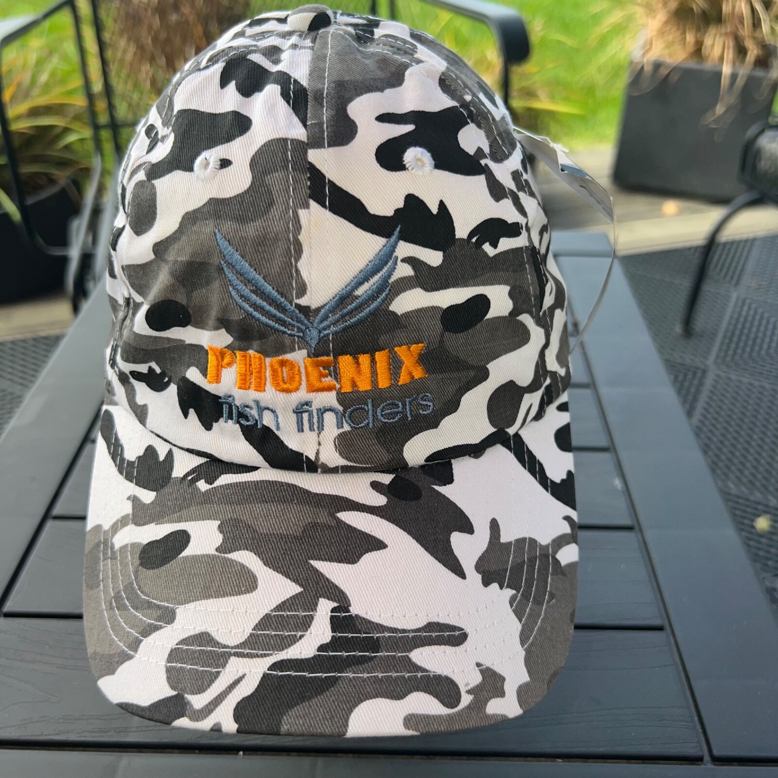 Phoenix Fish Finders Orange/Blue onBlack White gray Camouflage Hat Cap  Snapback