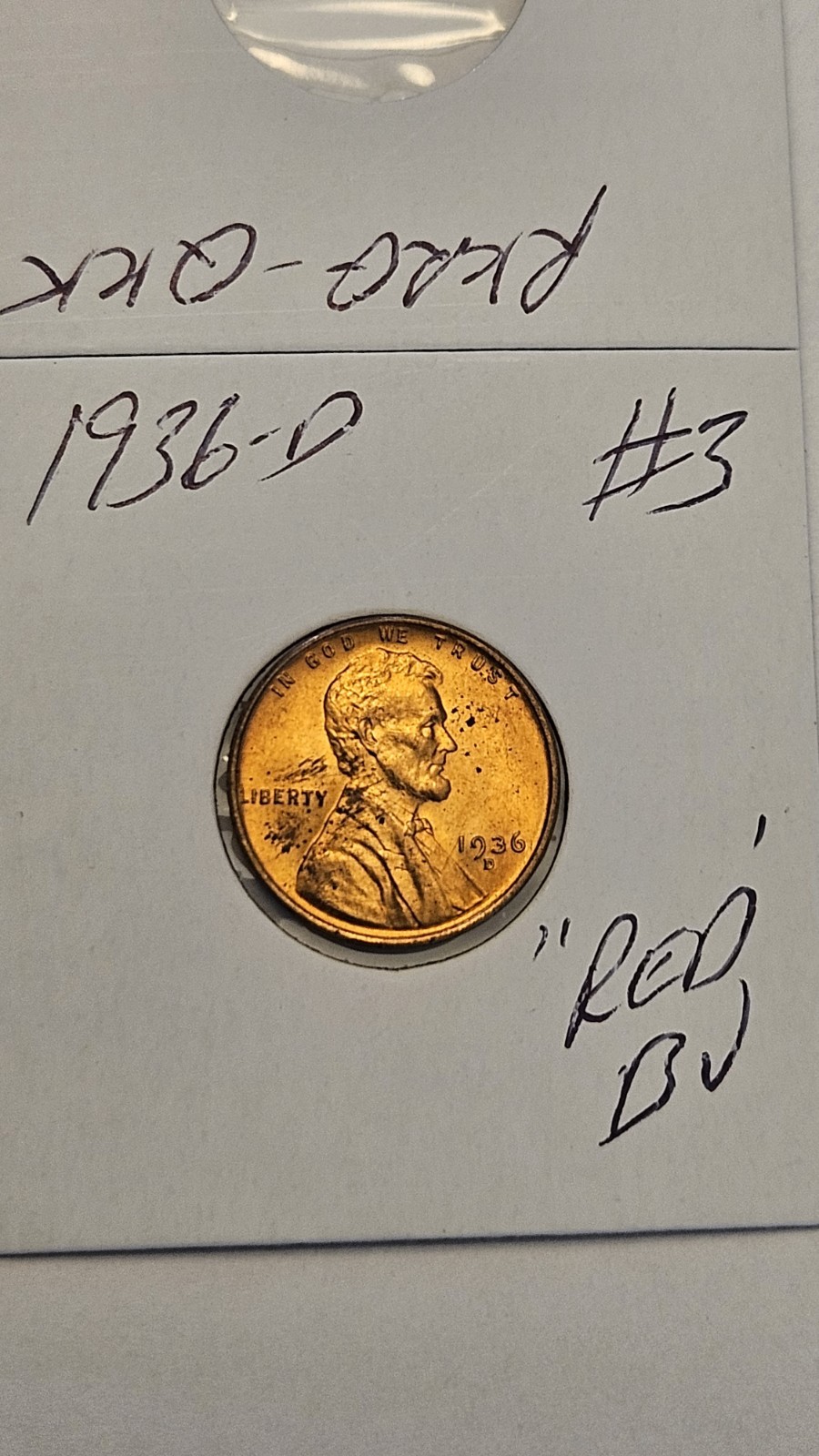 wheat penny 1936D NICE RED BU 1936-D LOT #3 LINCOLN CENT GREAT FIRE RED UNC
