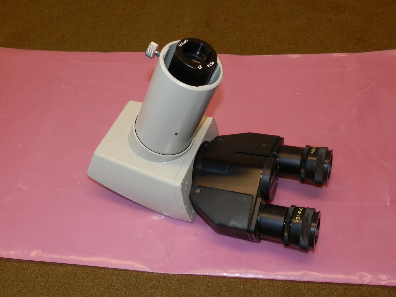 Nikon  Trinocular Head For Optiphot Labophot Microscope - With CFW 10X
