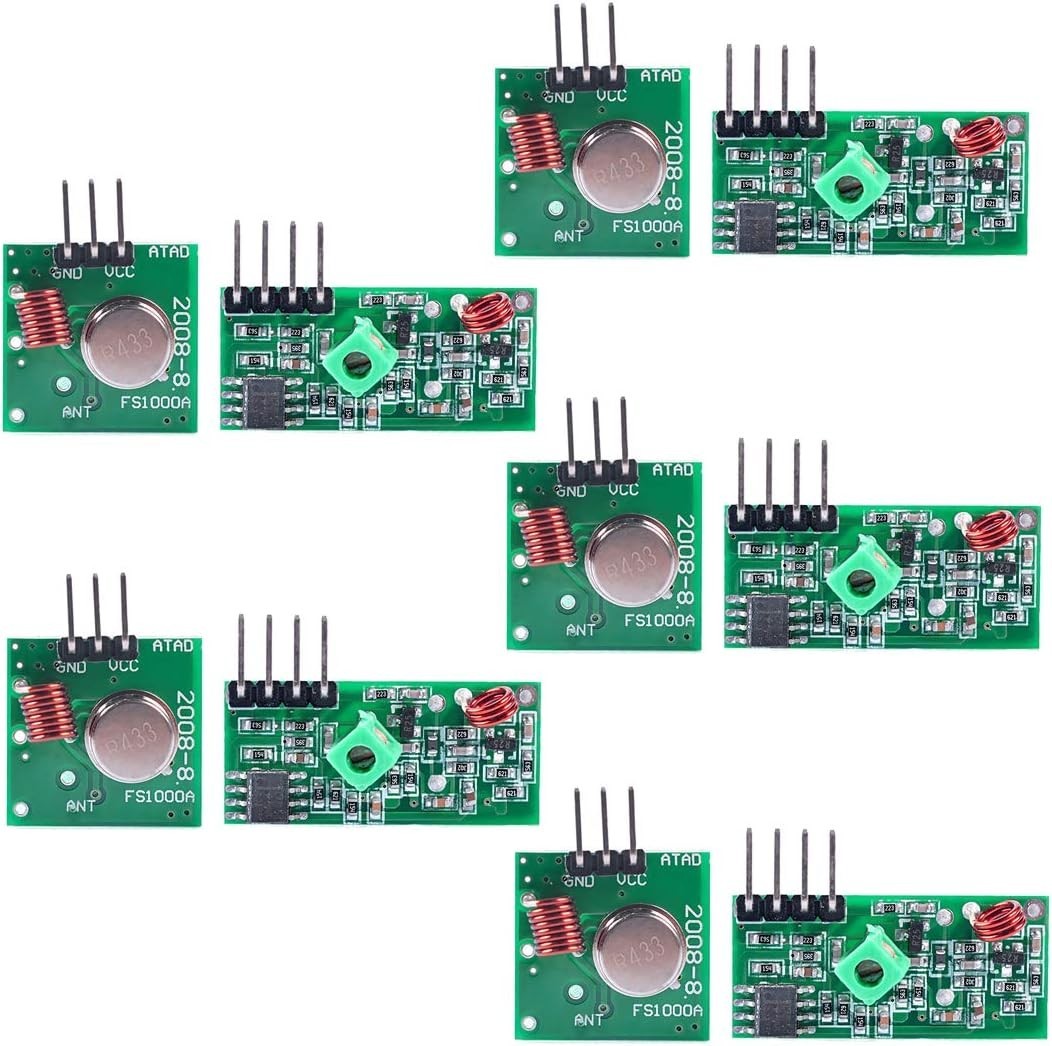 5 Sets of 433MHz Transmitter & Receiver Kit for Wireless Project Automation