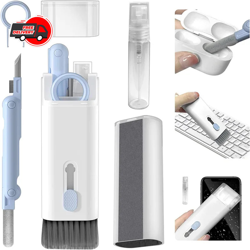 7-in-1 Keyboard Cleaner Brush Kit Earphone Cleaning Pen Tool Keycap Puller Set