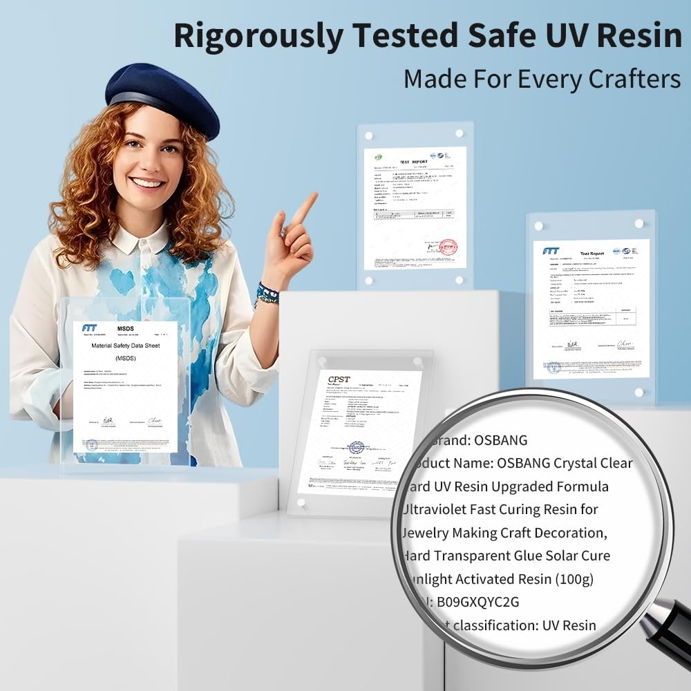Crystal Clear Hard UV Resin Upgraded Formula Ultraviolet Fast Curing for 200g