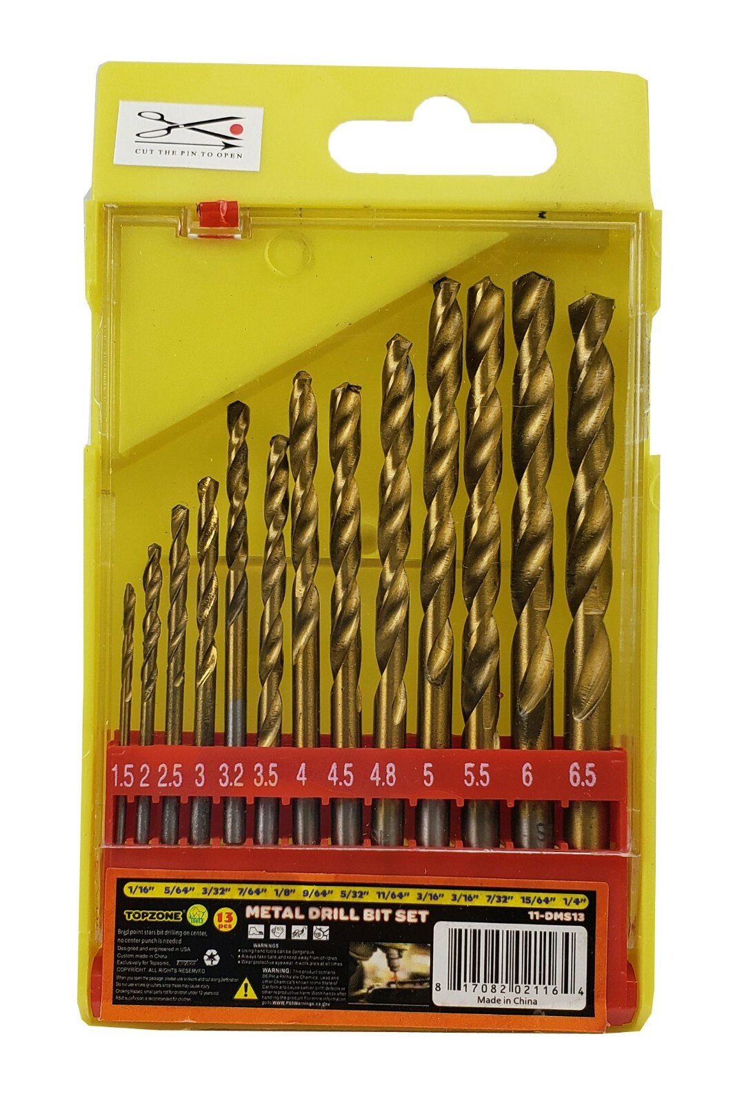13 pcs Metal Drill BIT Set 1/16"~1/4"