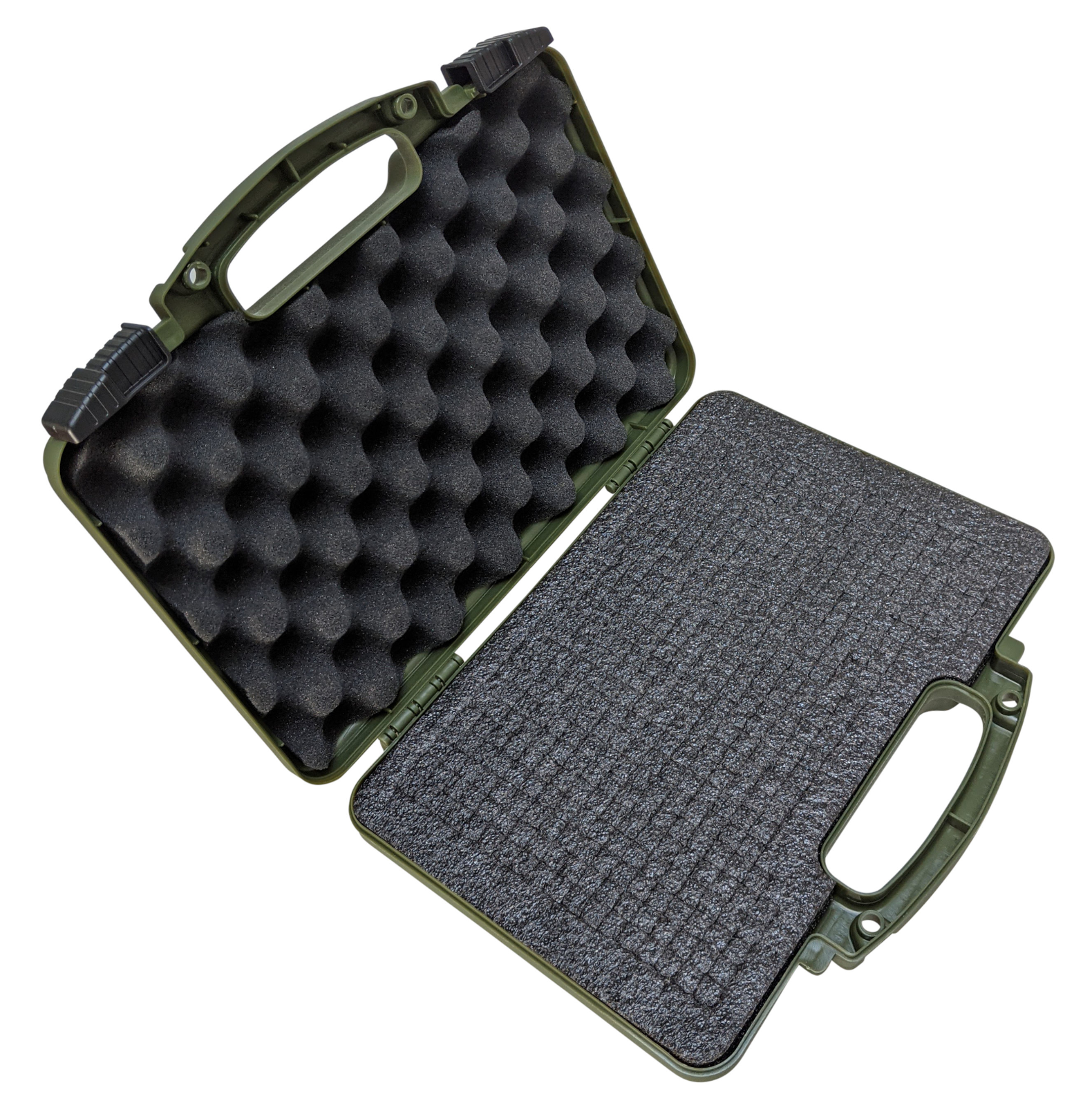 Green Hard Gun Pistol Revolver Case Lockable TSA Approved 22LR .38 Handgun Case