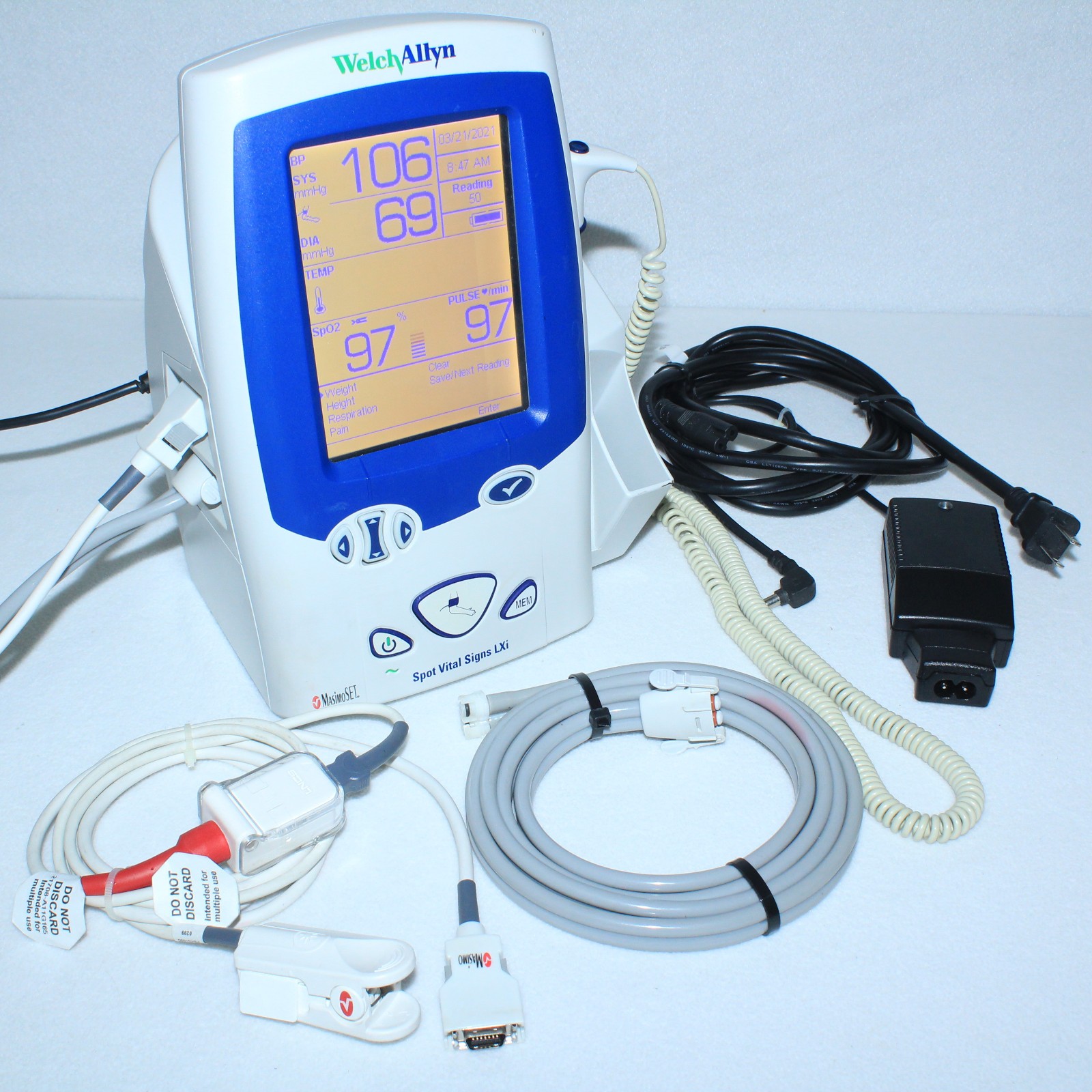 Welch Allyn LXI Spot 45 (NT0,MT0) Vital Signs Monitor NIBP BP SpO2 Temperature