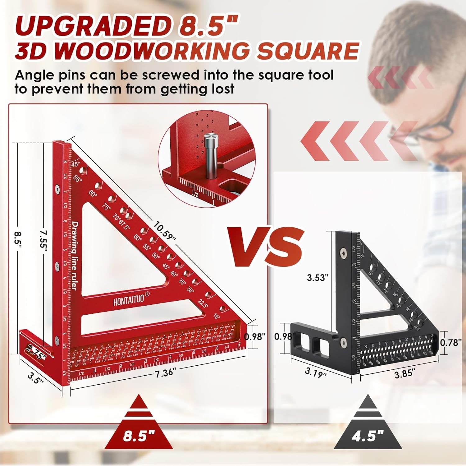 8.5 Inch Large Carpenter Square – Multi-Angle Measuring and Marking & Creatin...