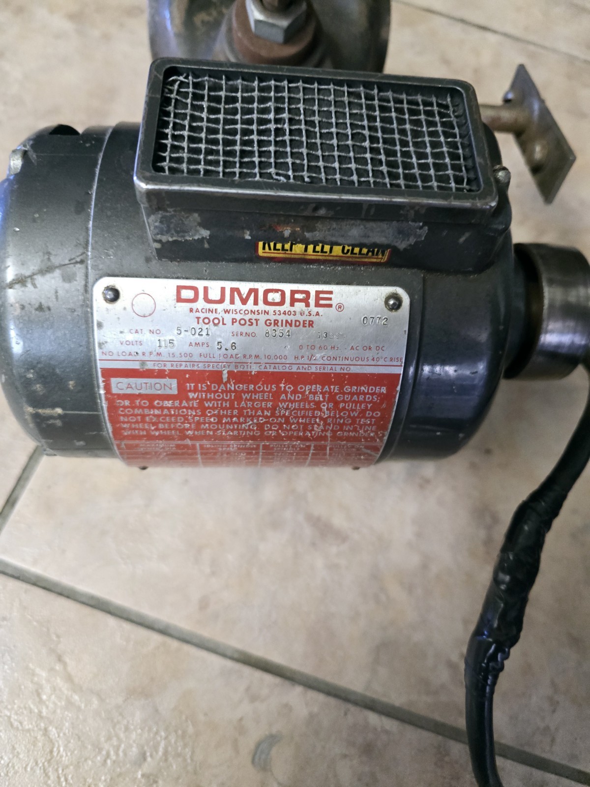 Dumore 5-021 Tool Post Grinder