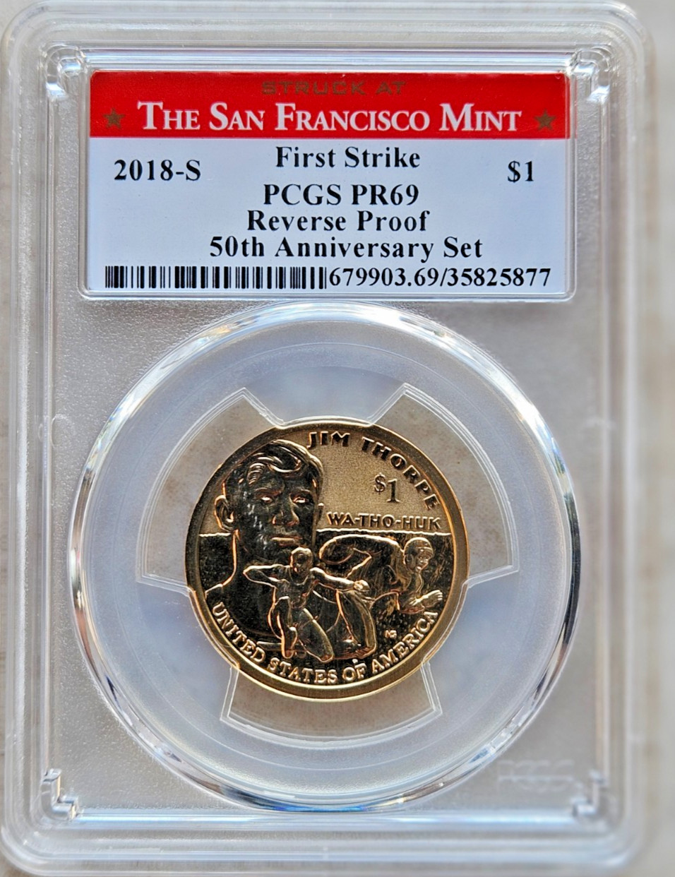 2018 S Jim Thorpe NP Silver Reverse Proof PCGS PR69 First Strike SF Mint