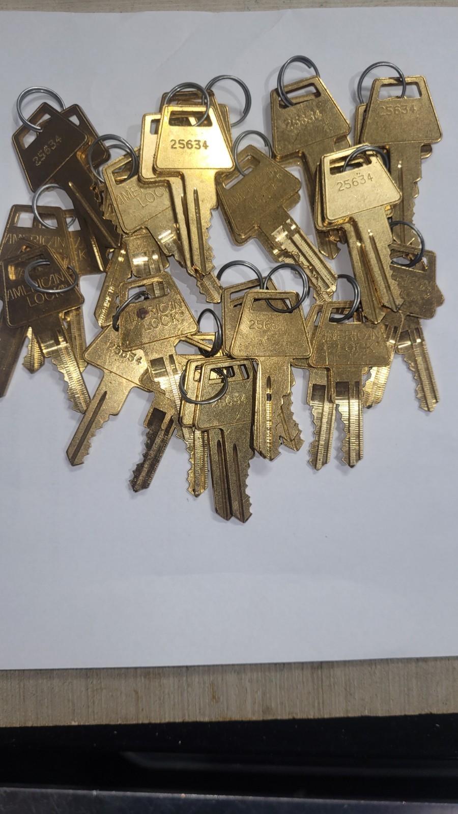 Lot Of 25 Sets Of  Cut American Padlock Keys  Not  Cut Alike AK5