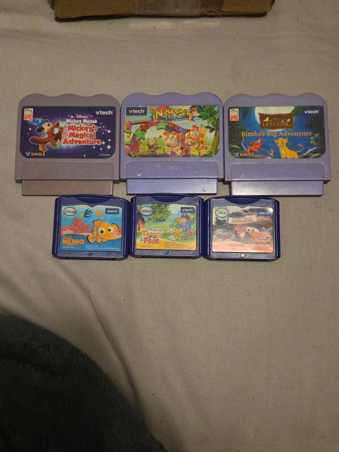 VTECH GAME LOT. 6 GAMES TOTAL. 3 BIG, 3 SMALL. ALL VTECH