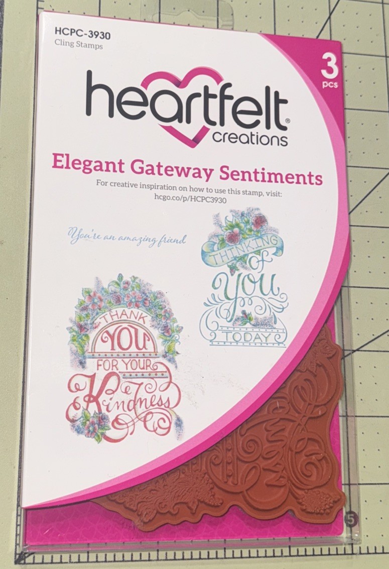 NEW Heartfelt Creations Elegant Gateway Sentiments Stamp Set HCPC-3930