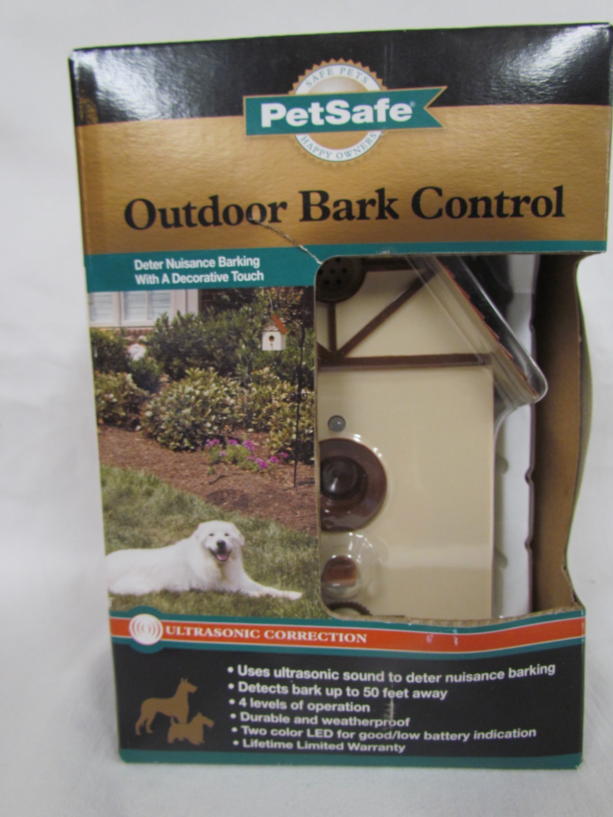 Outdoor Ultrasonic Bark Control PetSafe Up To 50' Distance Birdhouse Design- NEW