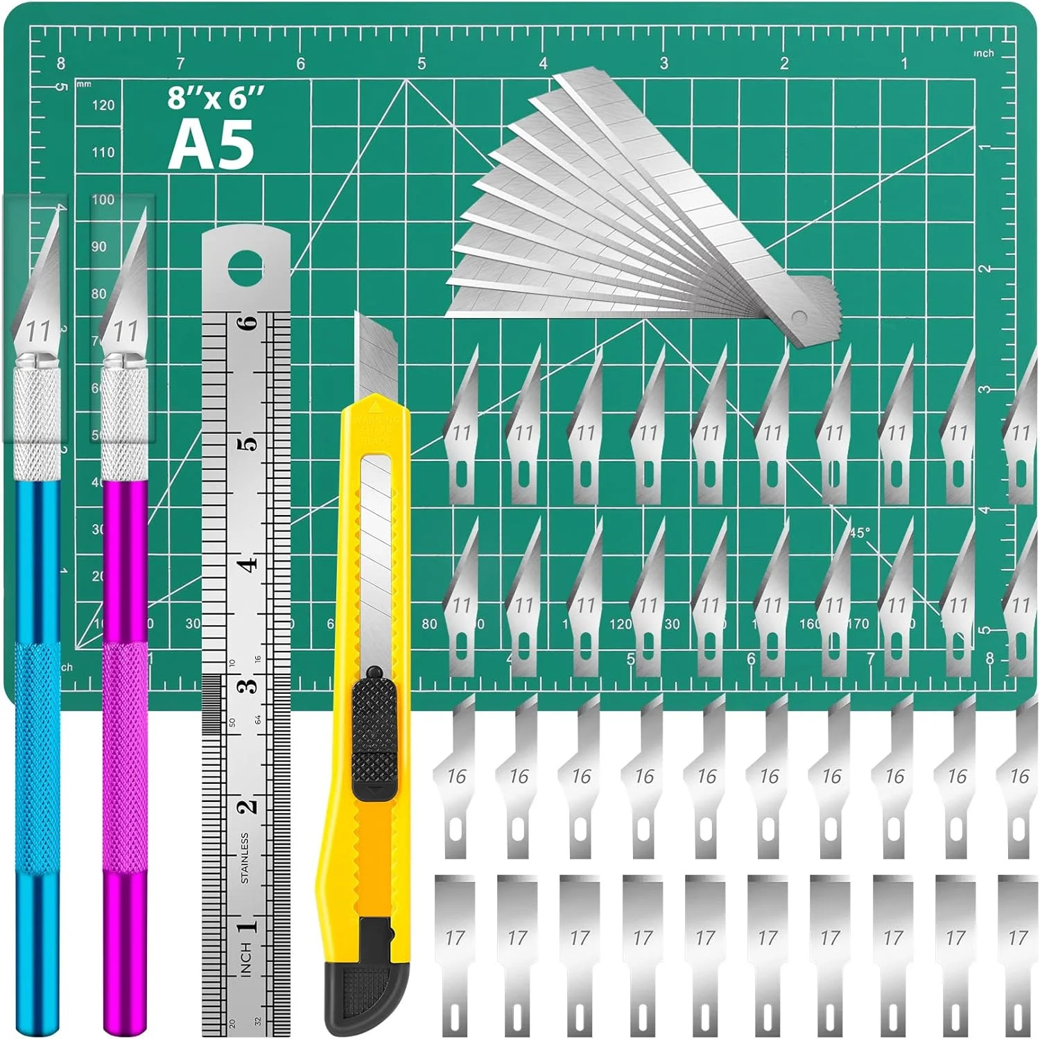 Exacto Knife Set, 2 Pcs Craft Knife with 40 Pcs Hobby Knife Replacement
