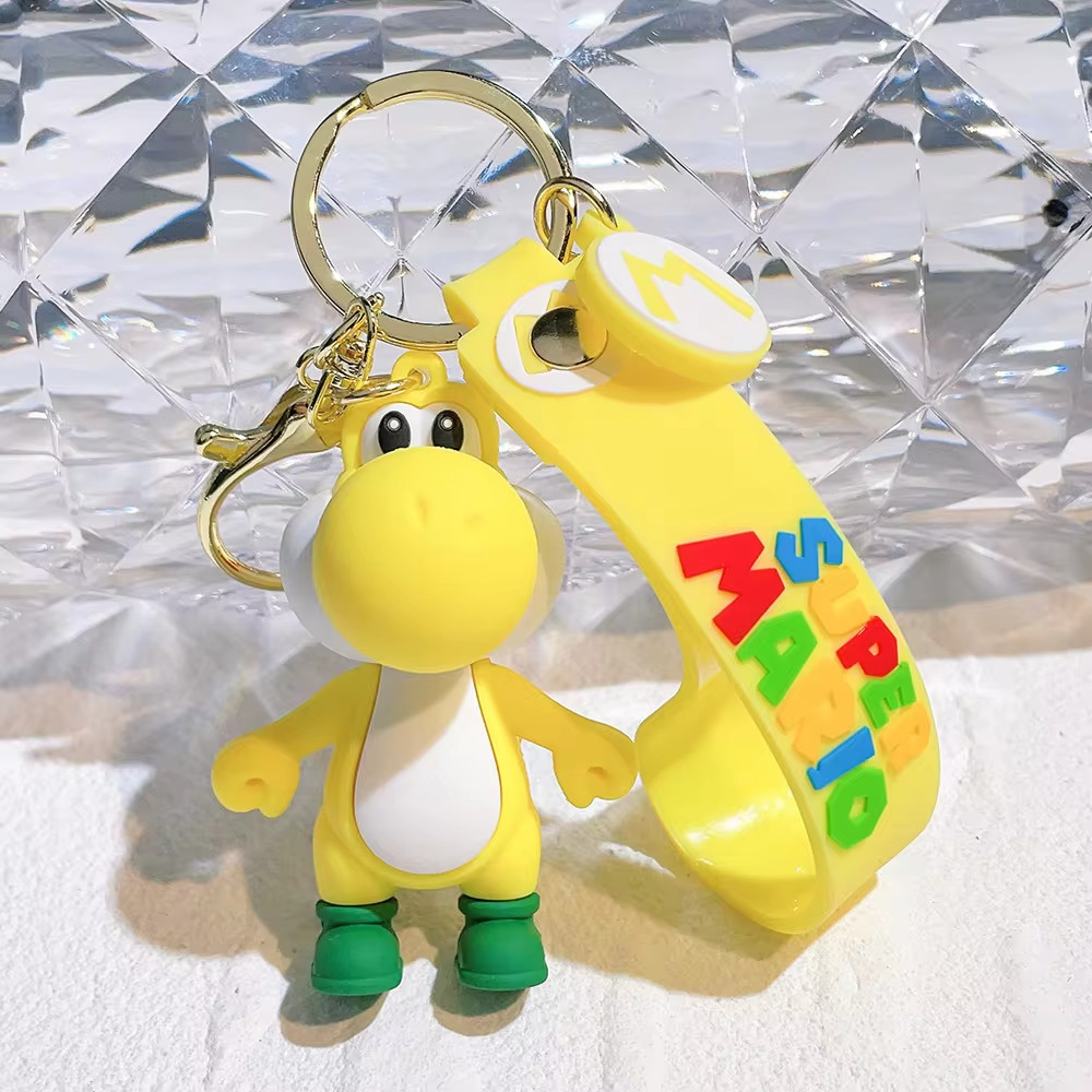 Yellow Yoshi  - Super Mario Bros 3D Rubber Keychain