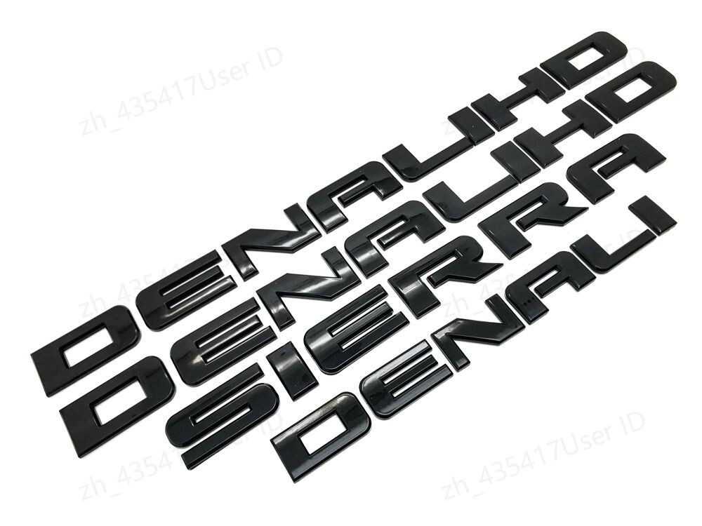 NEW 11-19 Gloss Black GMC Sierra Denali Duramax 2500 HD 3500HD Badge Emblem kit