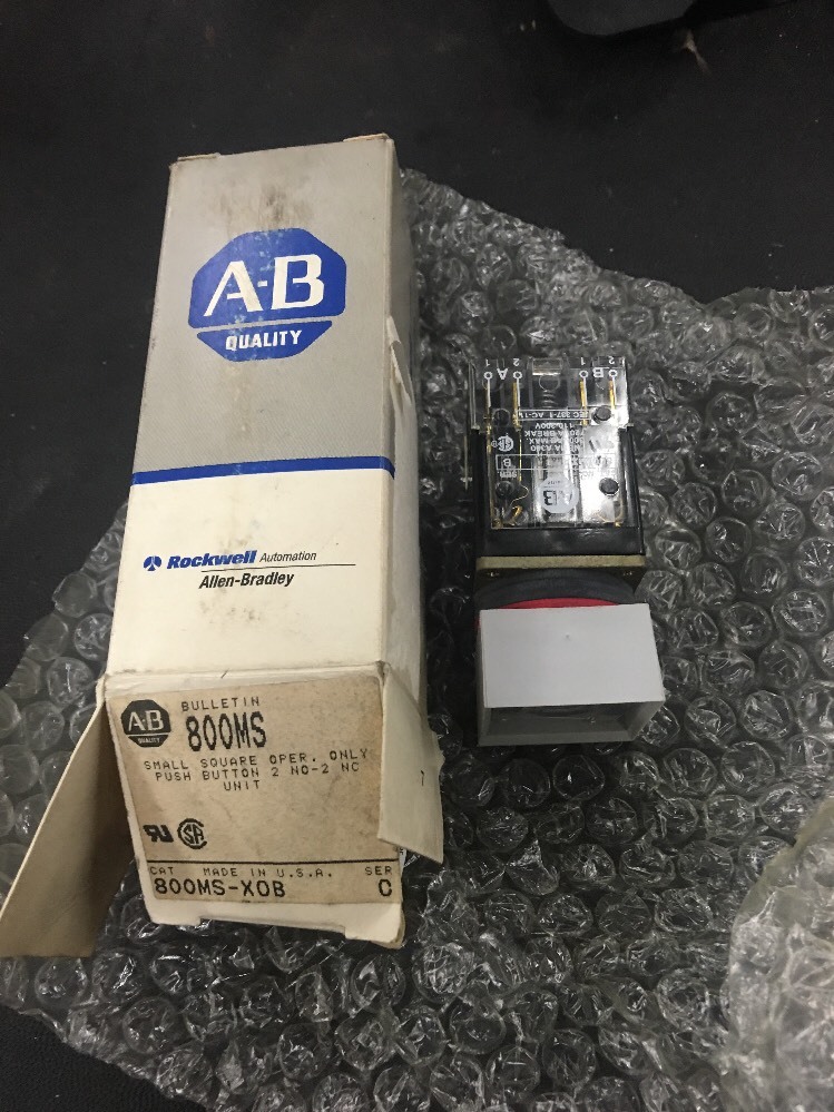 Allen Bradley 800MS-XOB 800MSXOB Small Square Pushbutton Unit Free Shipping Y