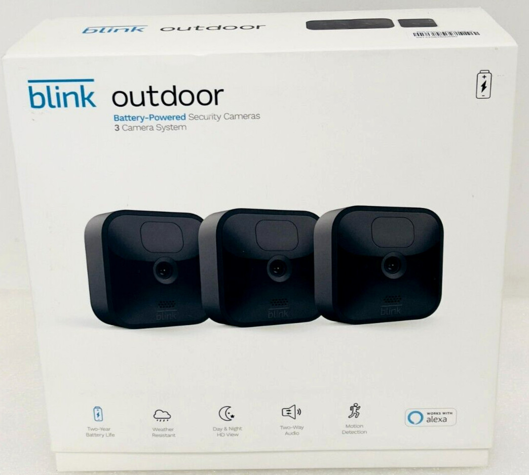 Blink Outdoor Battery-Powered Wireless Security Camera (3rd Gen) 3-Pack