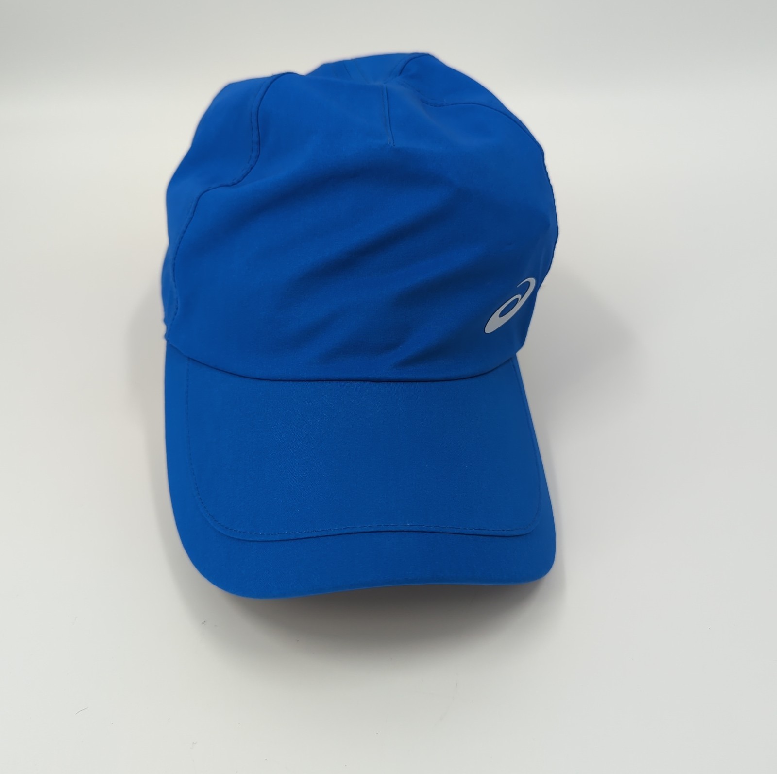 Asics Running Cycling Strap Back Lightweight Blue Hat Cap Small Logo Sz Large