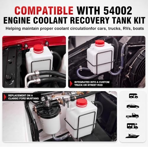 Universal Engine Coolant Overflow Tank Recovery Kit Compatible with 54002 |