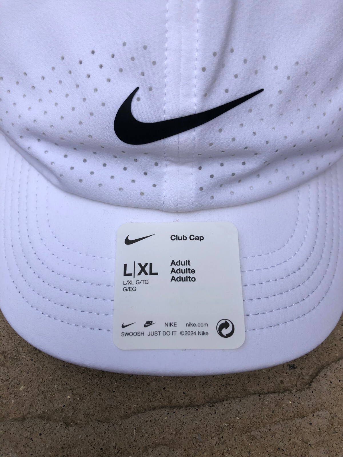 Nike Court Aerobill Tennis Club Hat Cap White Strapback FD6638-100 Adult L/XL