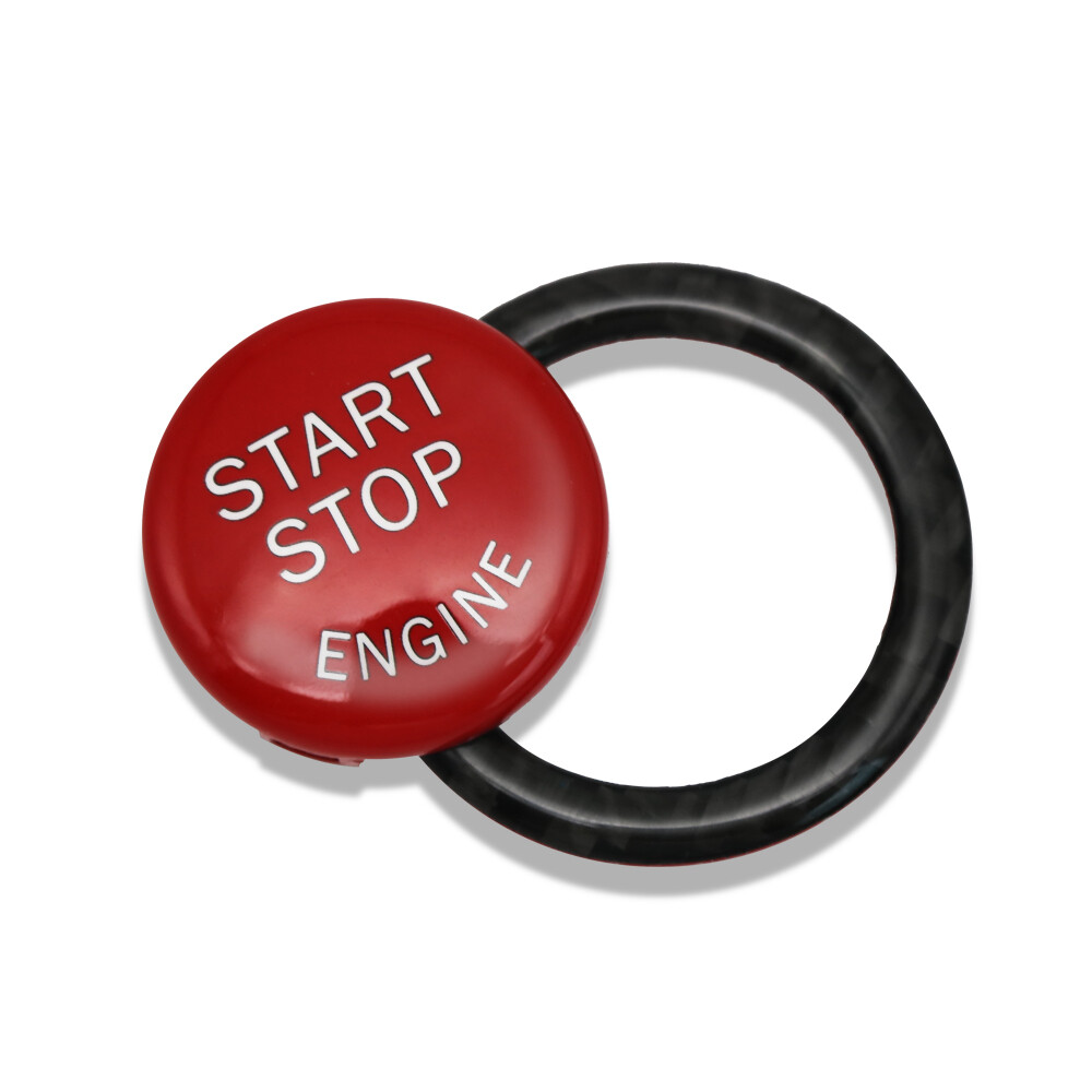 Red Start/Stop Engine Button Replace Cover With Ring For BMW E90 E92 E93 2009-12