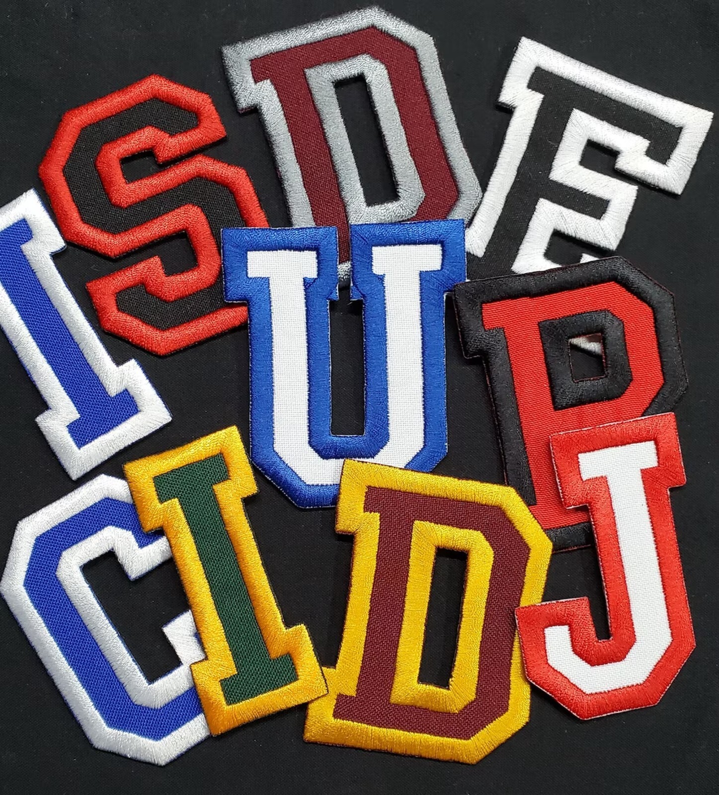 Letters 3" College Varsity Letterman Embroidered Iron On Patch Customize Colors