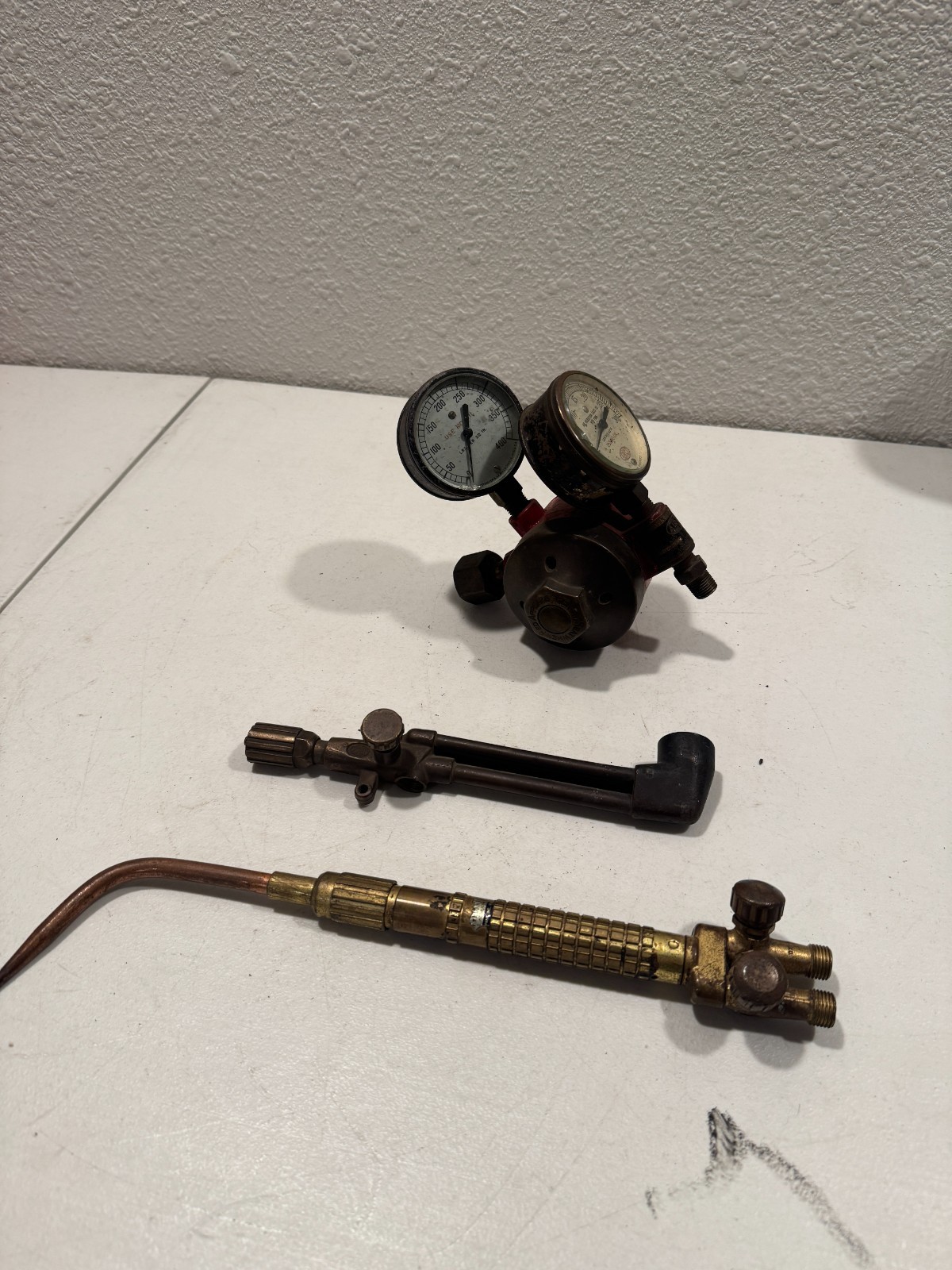 Lot of Vintage Airco Industrial Welding Equipment Torch 818-0750 With Tip, Gauge
