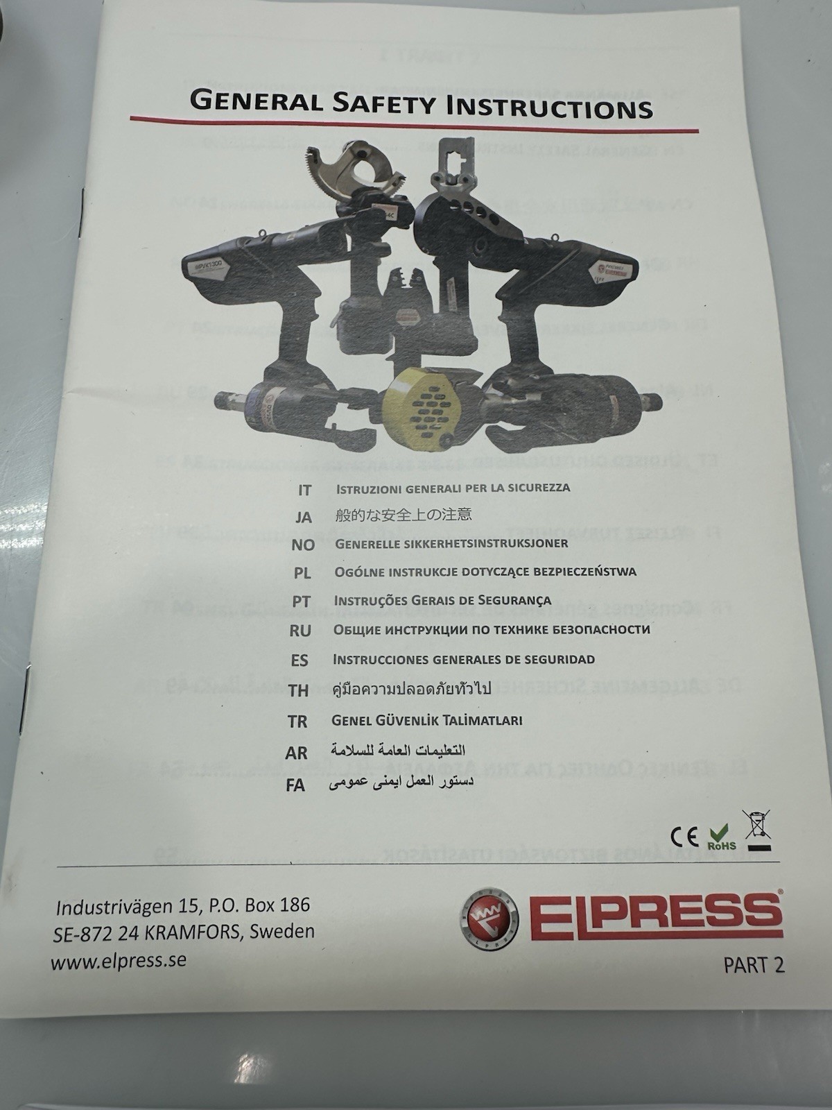 Elpress PVX1300 electric crimping tool system PVX 1300