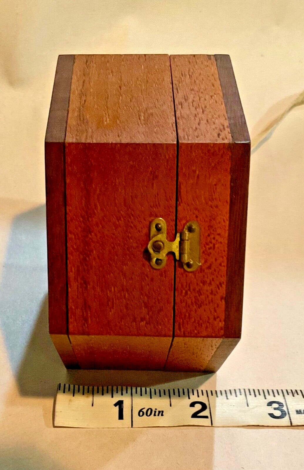 2 small, wood, hinged trinket boxes , 1 hand painted