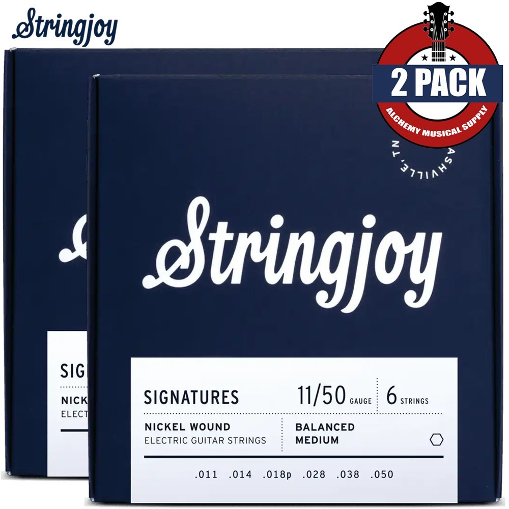 2-PACK Stringjoy BAL11 Signatures Nickel Balanced Electric Guitar Strings 11-50