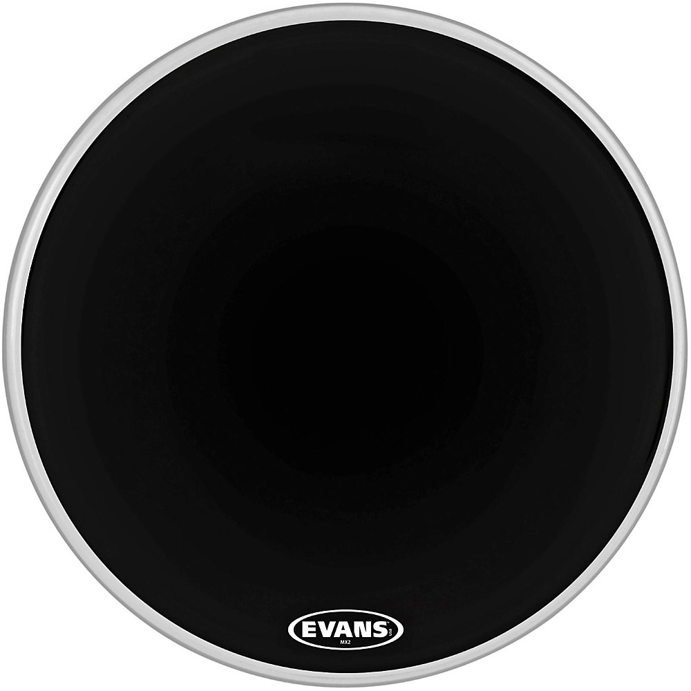 Evans MX2 Black Marching Bass Drum Head Black 26 in.