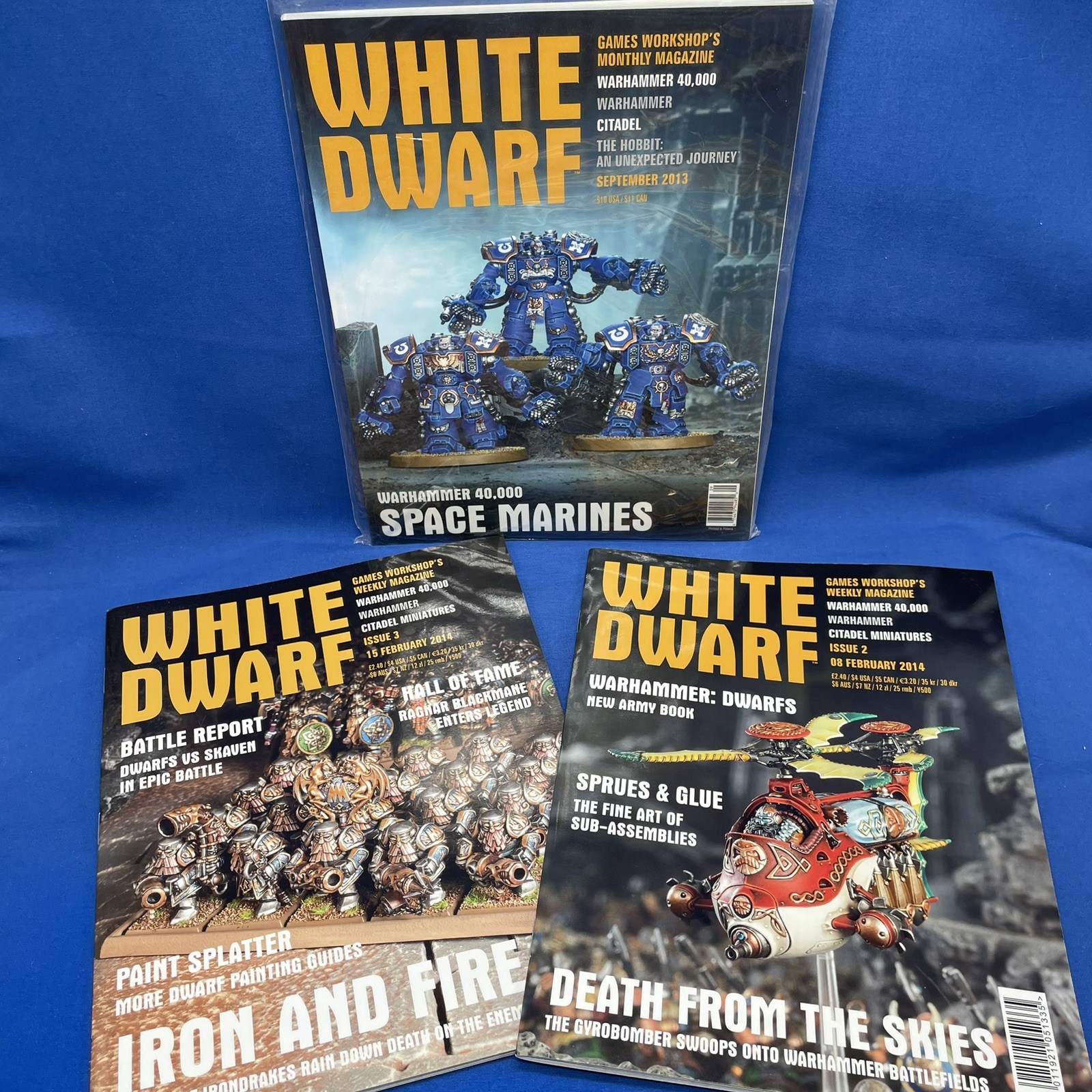 White Dwarf Magazine Lot of 3 Feb 2014 #2 #3 Sept 2013 Games Workshop Warhammer
