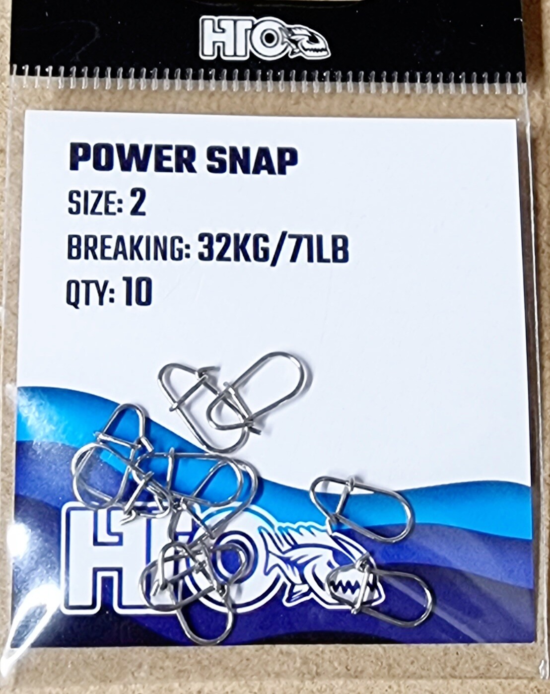 Power Lure Snap | Size 2 | 32kg | 71lb - 10 Per Pack - HTO - HSPS2