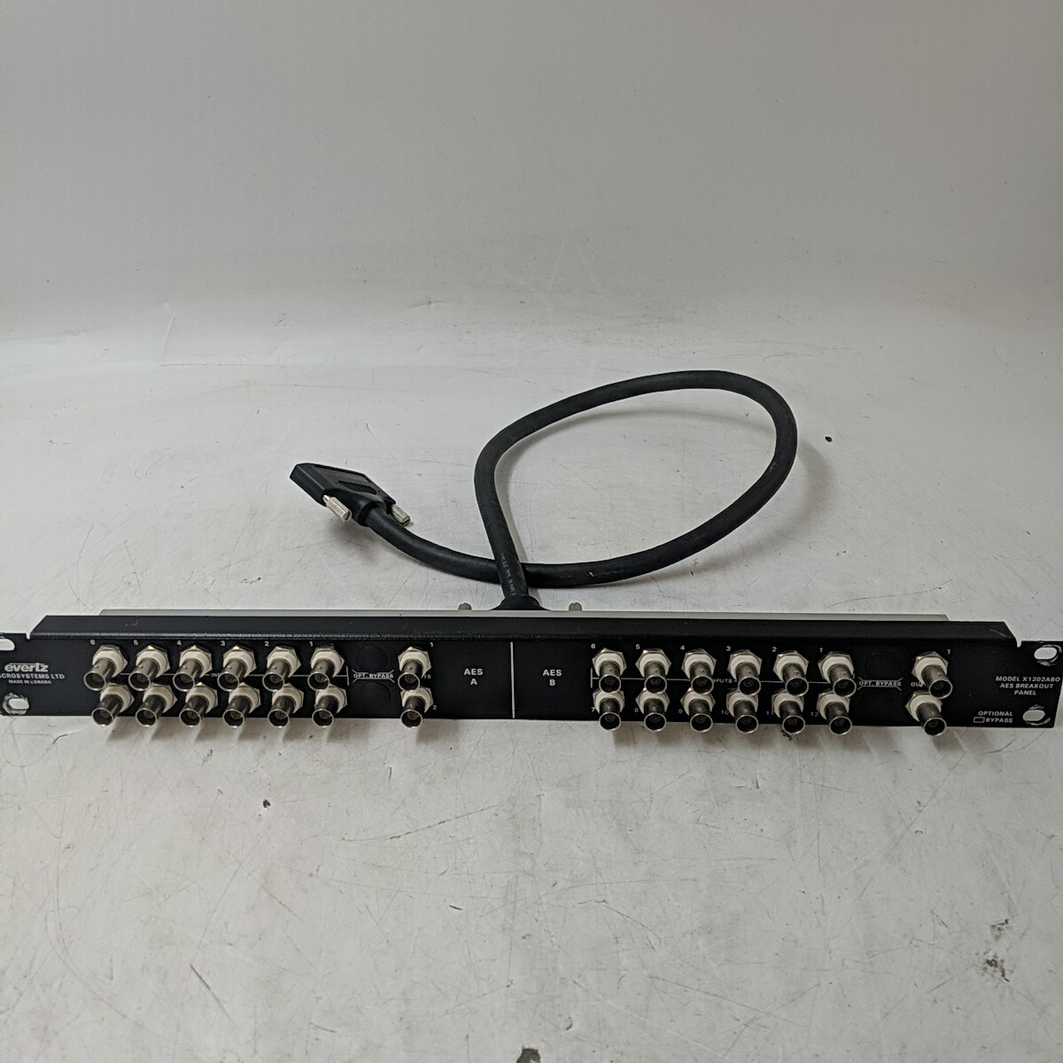 Evertz  Micro Systems # X1202ABO AES Breakout Panel With Cord