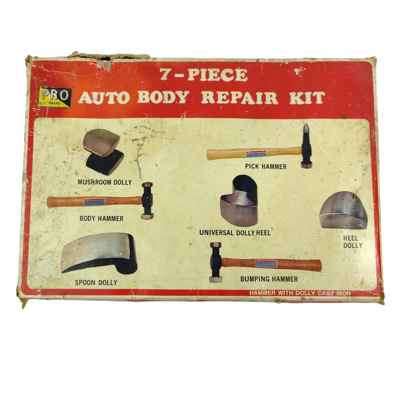 Vintage Pro Brand Auto Body Repair Kit 7-Piece for Dents and More!