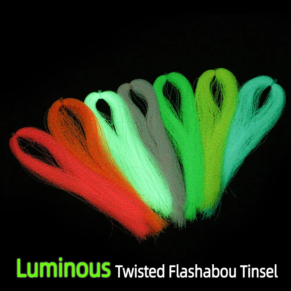 3 Pack Luminous Fishing Tying Crystal Twisted Flashabou Holographic Tinsel